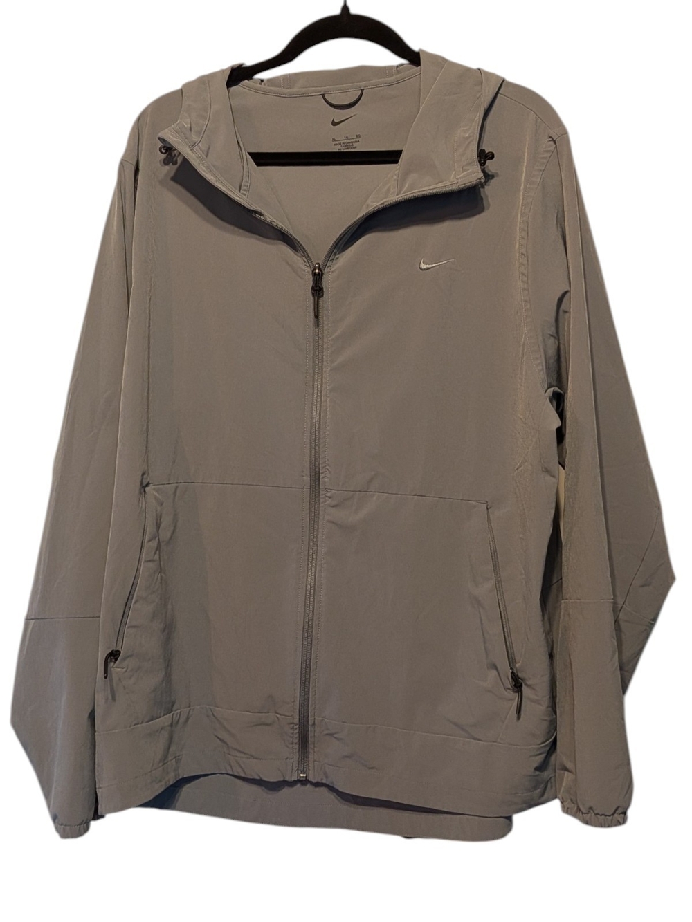 Nike Men's Gray Hooded Windbreaker Jacket Size XL